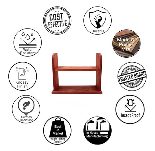 41sMRs+MfdL KRAYOG 2-Tier Engineered Wood Spice Rack – Kitchen Counter Organizer, Brown - Image 3