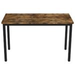 KRAYOG Iron Frame Wooden Study Table – Office & Computer Desk for Home, 100x50x75 cm, Black & Brown Finish