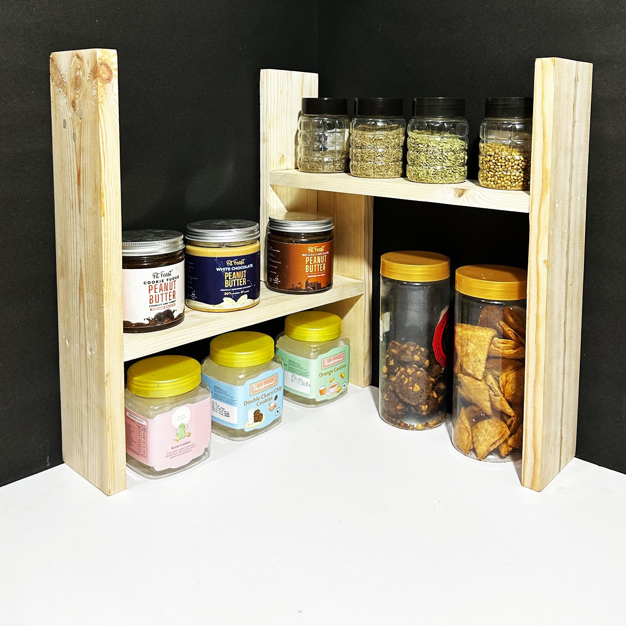 5-1.jpg Adjustable Wooden Desktop Organizer & Display Shelf | Spice Rack & Countertop Bookcase | Home Décor Storage Cabinet | Multi-Purpose Shelf Unit - Image 5