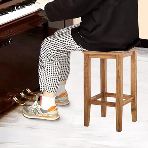 51x0F7ix9fL KRAYOG Acacia Wood Bar Stool – 24” Tall Kitchen & Home Chair, Natural Brown Teak Finish - Image 4