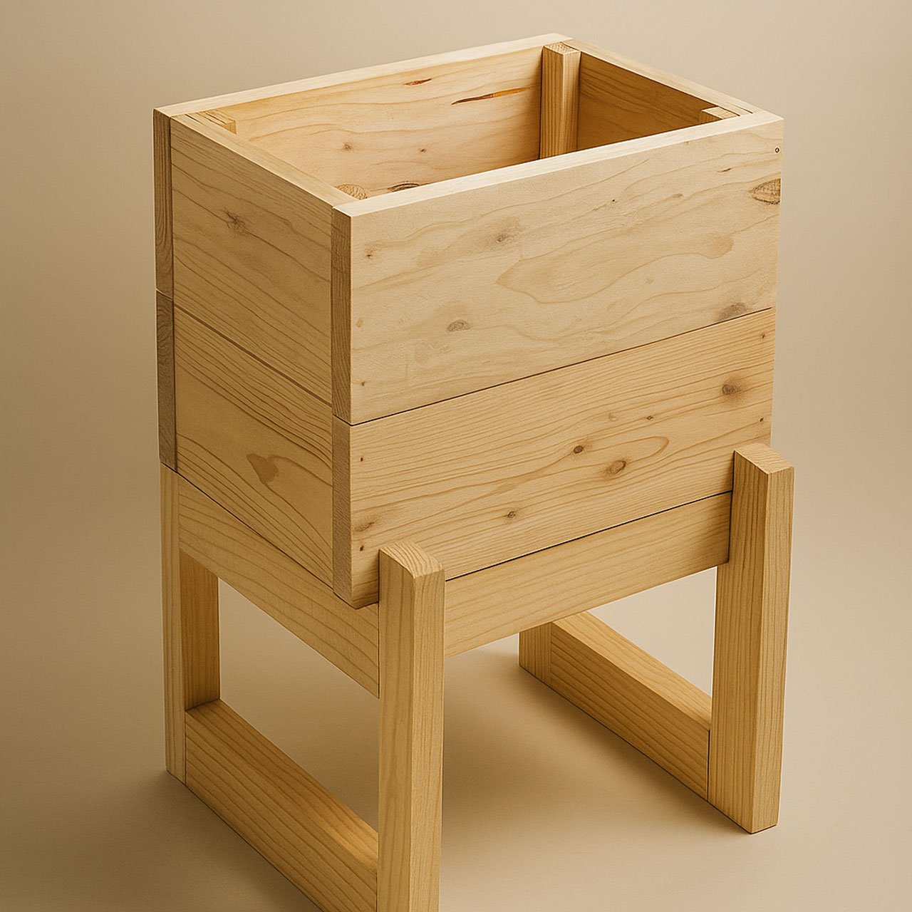 6.jpg Handcrafted Pinewood Planter with Stand – Solid Wood, Water-Resistant & Stylish for Home & Office - Image 2