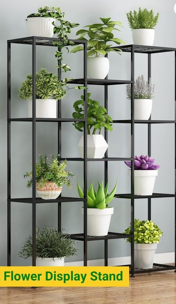 HD1-5 Plant Stands for Outdoor Balcony, Flower Pot Stand for Indoor Plants, Large Metal Planter Stand for Living Room, home decor, Indoor & Outdoor plants, 11 Tier, (Black) - Image 6