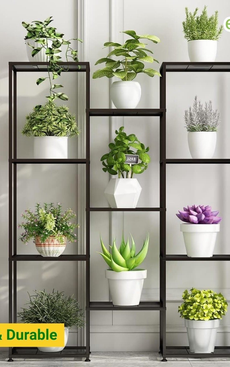 HD1-6 Plant Stands for Outdoor Balcony, Flower Pot Stand for Indoor Plants, Large Metal Planter Stand for Living Room, home decor, Indoor & Outdoor plants, 11 Tier, (Black) - Image 7