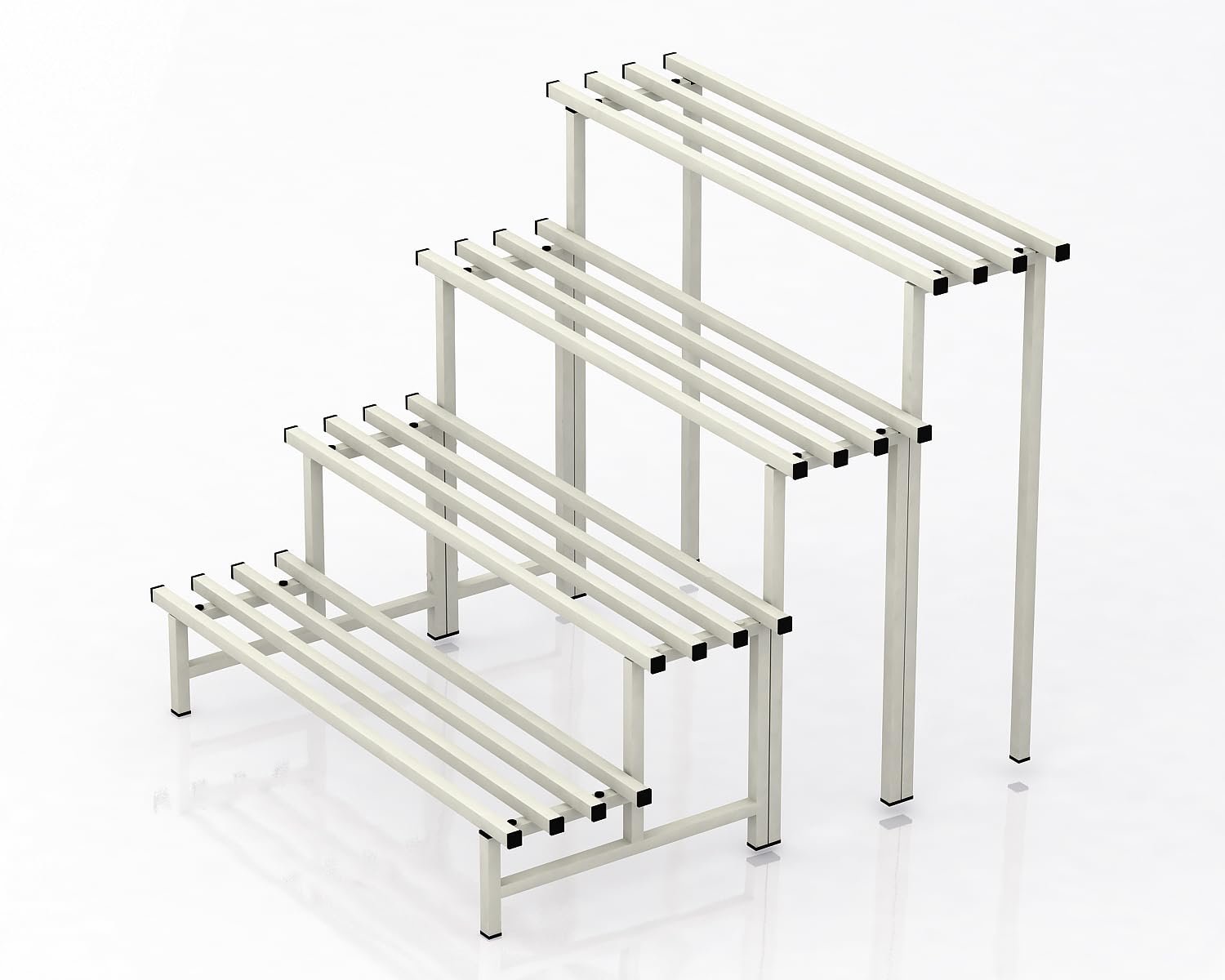 HD3-7 4-Tier Metal Flower Vase Stand | Heavy Duty Iron Plant Holder for Balcony, Garden, Home Décor | Indoor & Outdoor Multi-Purpose Pot Rack | Space-Saving & Durable (White) - Image 8