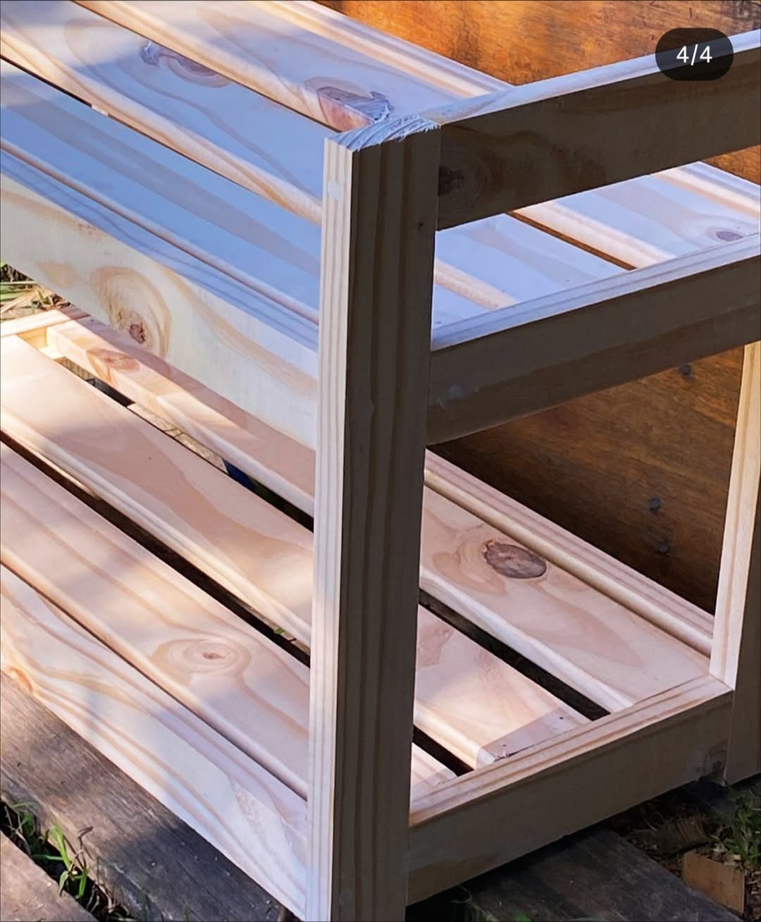 HT1-1 Handcraft Two-Level Wood Rack - Image 2