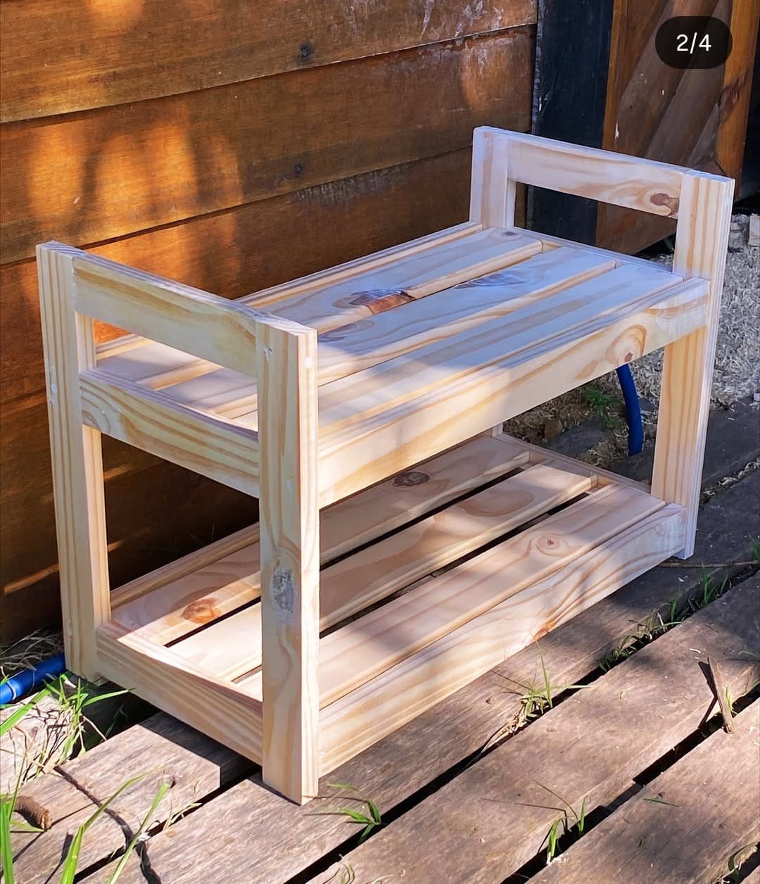 HT1-3 Handcraft Two-Level Wood Rack - Image 4