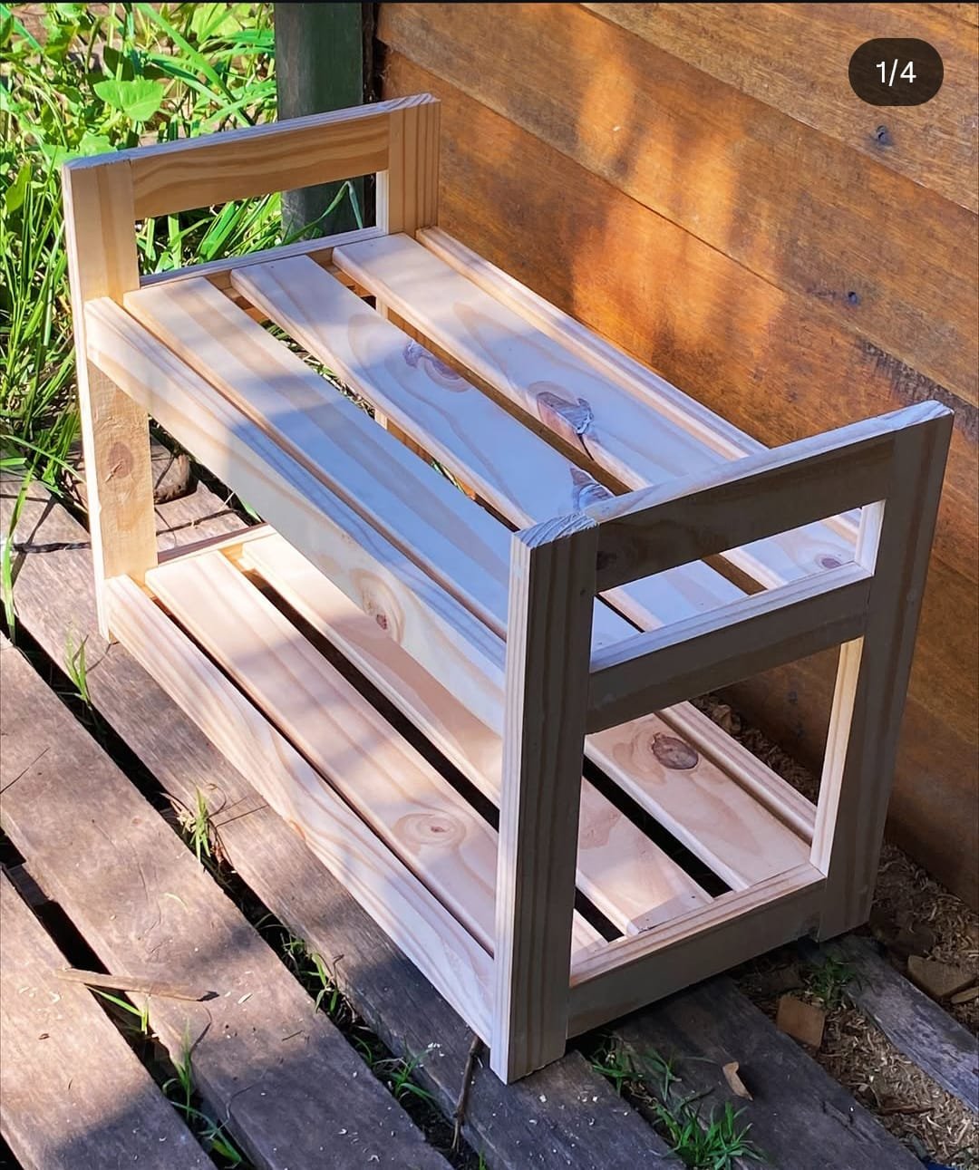 HT1-4 Handcraft Two-Level Wood Rack - Image 5
