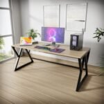 Krayog Luxiwood Daffodil Computer Table in Engineered Wood with Flat Surface, Multi-Usage Laptop Desk & Home Office, Desk Sturdy Gaming Table (Beige) (1 Years Warranty)