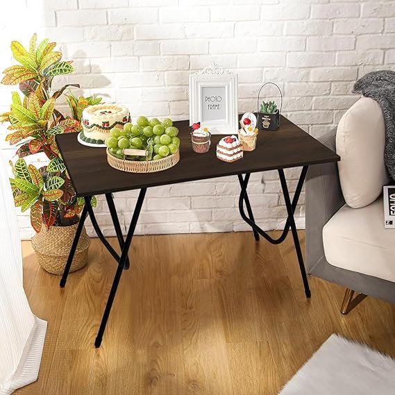 OT10.3 Portable Study Table, Computer Desk for Office Work, Laptop Desk, 2 Seater Dining Table for Home and Office (Windsor-Exotic Teak Colour) - Image 4