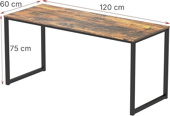 OT12-3 Computer Desk for Office, Study Table for Home, Modern Computer Desk for Work, Home Study and Writing Table,Plywood Desk, Rustic Brown_120x60x75 cm (Rustic Brown) - Image 4