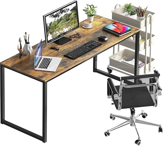 OT12-6 Computer Desk for Office, Study Table for Home, Modern Computer Desk for Work, Home Study and Writing Table,Plywood Desk, Rustic Brown_120x60x75 cm (Rustic Brown) - Image 7