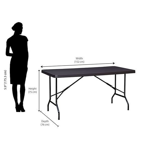 OT13-2 5 Feet Rectangle Table with Metal Legs (Brown) - Image 3