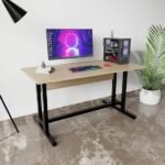 Study Table for Home, Office, Desk with Large Storage Space Modern Gaming Desk Study Laptop Table Beige
