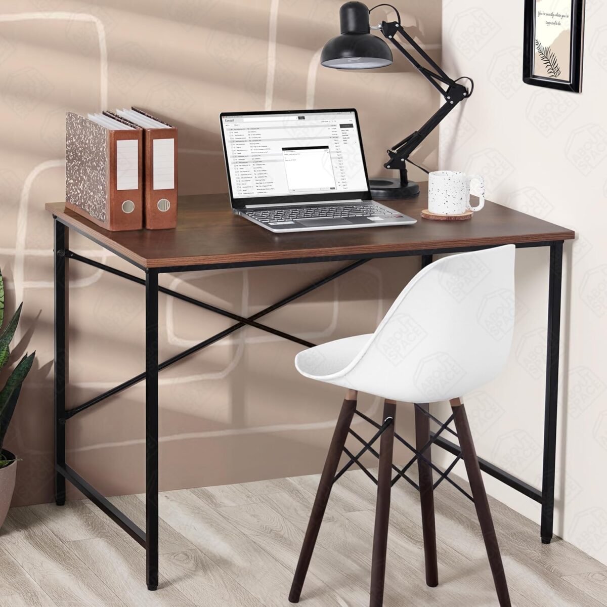Office Table - Study Table for Students, Adults Work Table for Home - PC, Laptop, Desktop, Gaming, Computer Table with Spacious Tabletop Multipurpose Table (Walnut-L 91 x B 60.5 x H 75cm) - Image 6