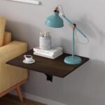 Wooden Finish Wall Mounted Coffee and Tea Table,  Bed Side Table and Study, Mini Laptop Table for Home, Wall Mount Side Table, Living Room(Black)
