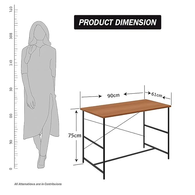 OT2-2.jpg Krayog Home Work Desk Study Table | Computer Table for Home | Office Table | Desktop and Laptop Table | Office Desk (Walnut) - Image 2