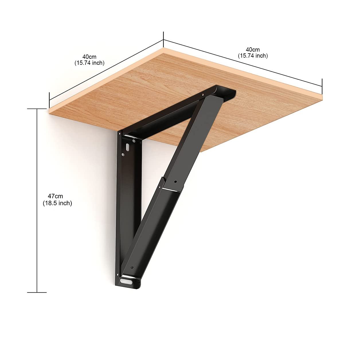 OT3-2 Engineered Wood Wall Mount Bed Side Table, Mini Laptop Table for Home Living Room Study Room Beige - Image 3