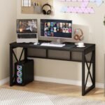 Krayog Metal Modern Computer Table for Home PC Multipurpose Office Desk for Home & Work | Gaming Table, Computer Table, Desktop Table for Home Office (120 CM - Black, DIY Installation)