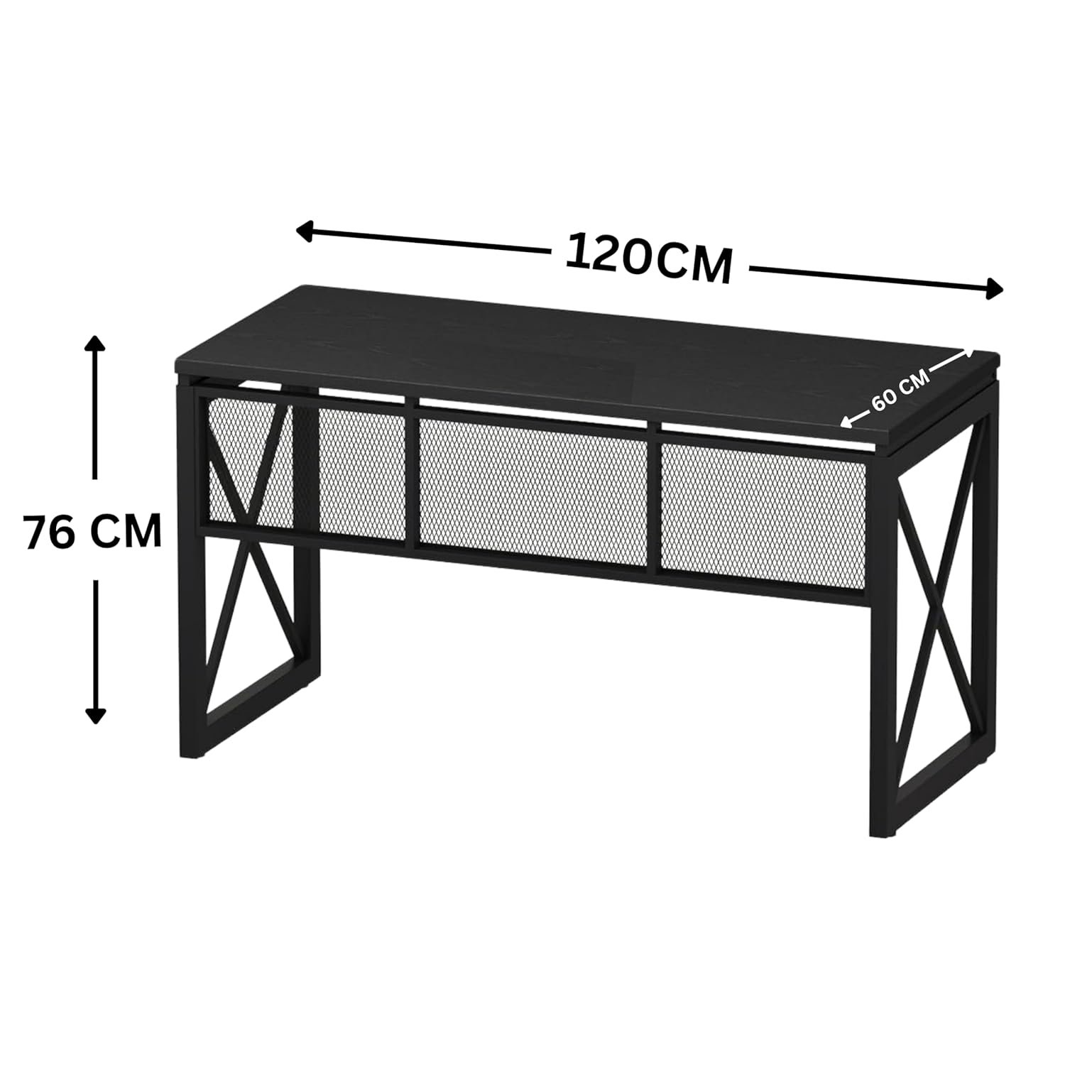 OT4-2 Krayog Metal Modern Computer Table for Home PC Multipurpose Office Desk for Home & Work | Gaming Table, Computer Table, Desktop Table for Home Office (120 CM - Black, DIY Installation) - Image 3