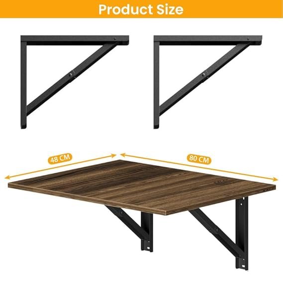 OT7-2 Wall MountedTable| 16 X 31 Inches| Space-Saving Wall Desk for Home & Office Use| Wall Mount Study Table Workstation| Ideal for Small Space and Easy Installation-Laurel Oak Light Colour - Image 3