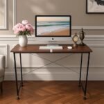 Work Station Laptop Pc Computer Table For Home Office Desk (Height 29 In/74 Cms, Width 19 In/49 Cms | Dimension 36 Inches/92 Cms | Weight Handling Upto 200kg) MDF, Polished