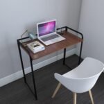 Desk with Wooden Top and Metal Legs||Premium Computer,Laptop and Study Table for Students and Adults