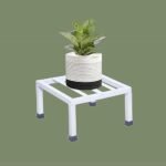 Premium Strong Flower Pot / Gamla Square Stand For indoor and Outdoor Plants | Square Shape Thick and Strong Leg For Garden, Balcony, White - Set of 1