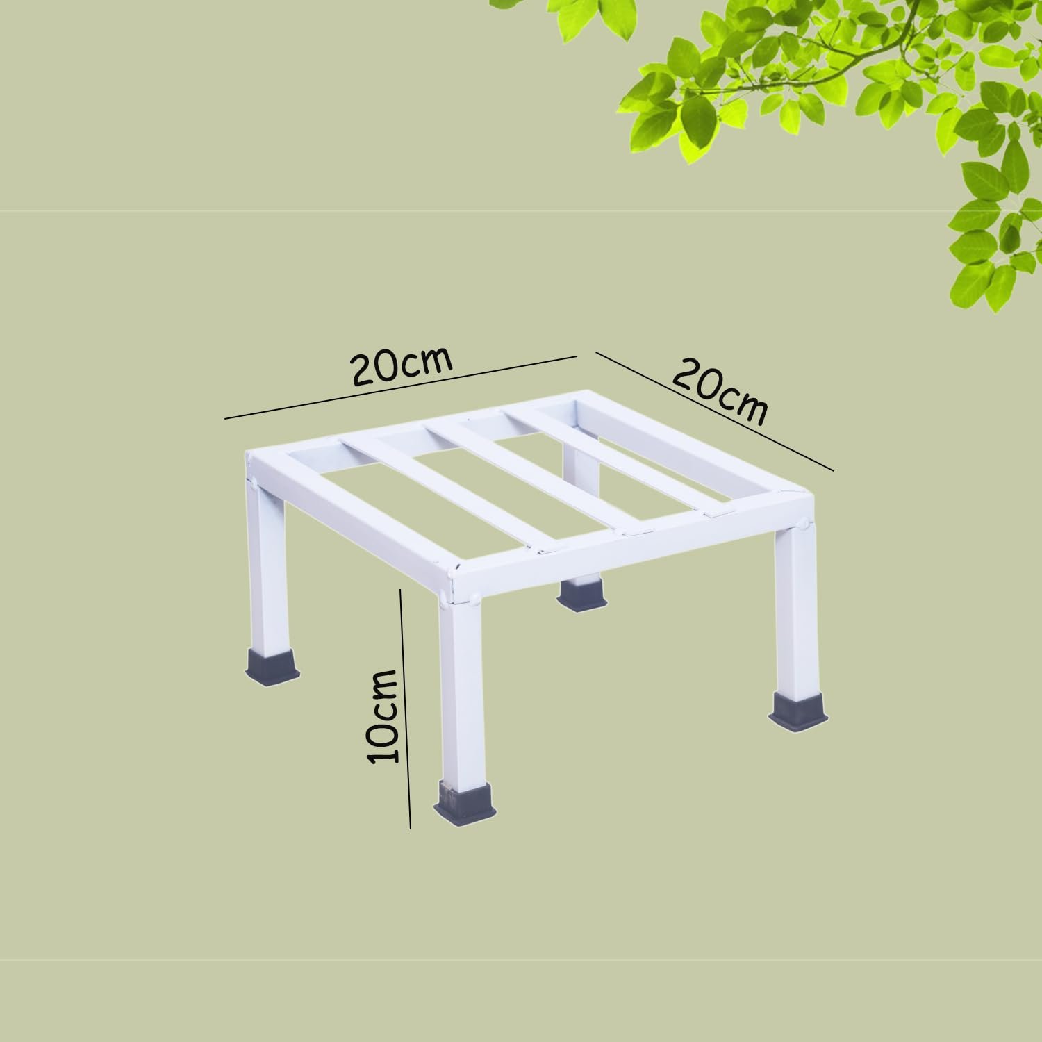 PS1-3 Premium Strong Flower Pot / Gamla Square Stand For indoor and Outdoor Plants | Square Shape Thick and Strong Leg For Garden, Balcony, White - Set of 1 - Image 4