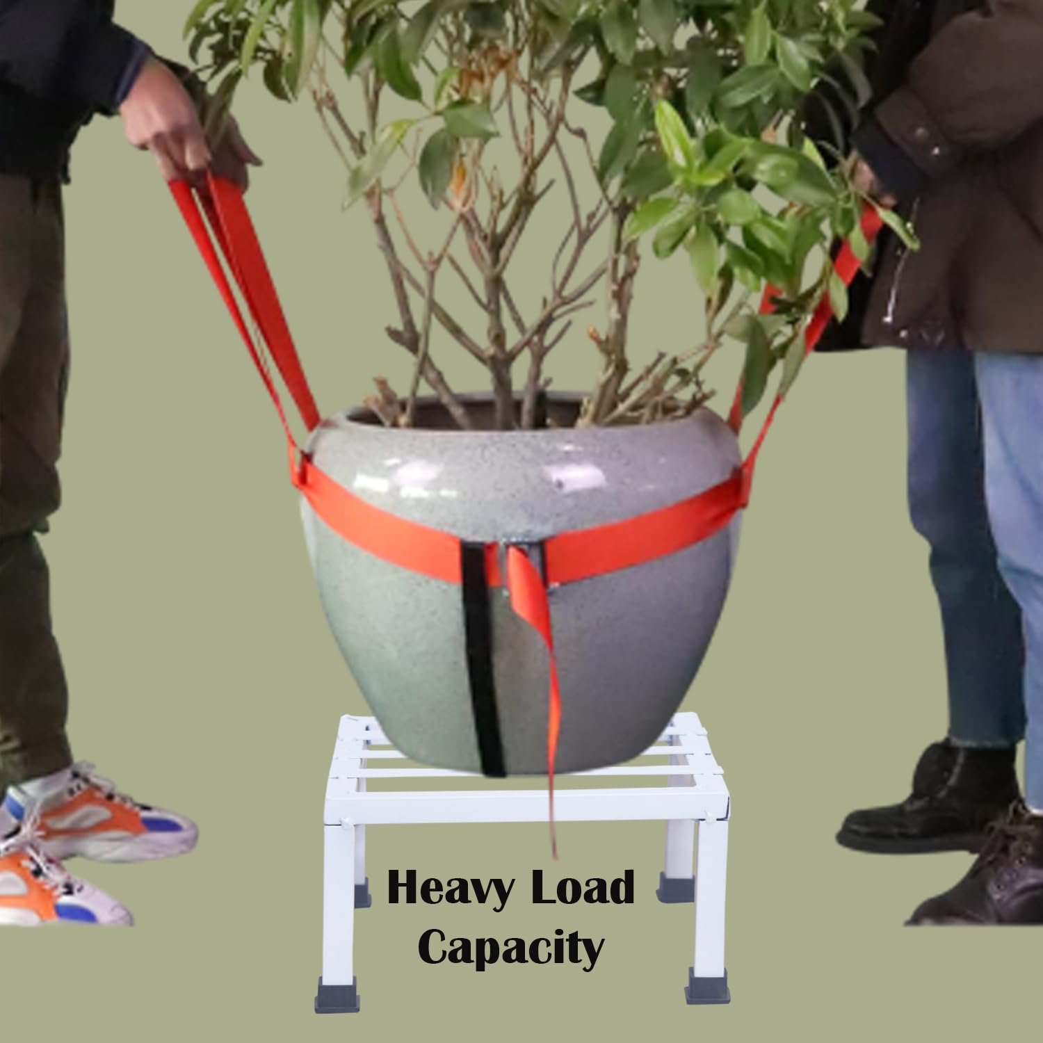 PS1-5 Premium Strong Flower Pot / Gamla Square Stand For indoor and Outdoor Plants | Square Shape Thick and Strong Leg For Garden, Balcony, White - Set of 8 - Image 2