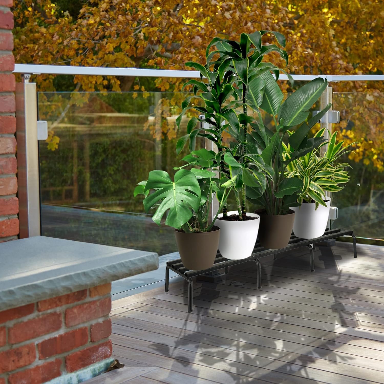 PS3-2 Metal Planter Stand || Plant Stand for Pots|| Outdoor Plant Stand || Black (Set of 4) - Image 3