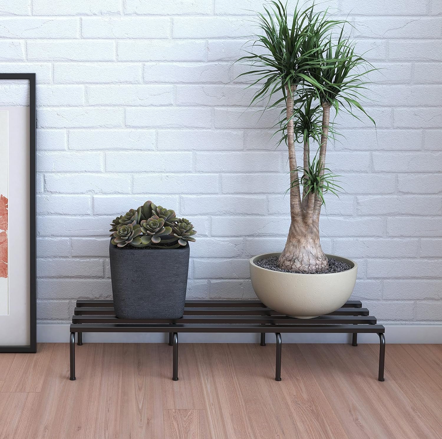 PS3-4 Metal Planter Stand || Plant Stand for Pots|| Outdoor Plant Stand || Black (Set of 4) - Image 5