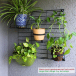 Black Grellis Grid Wall Mounted Plant stand (Set of 1)