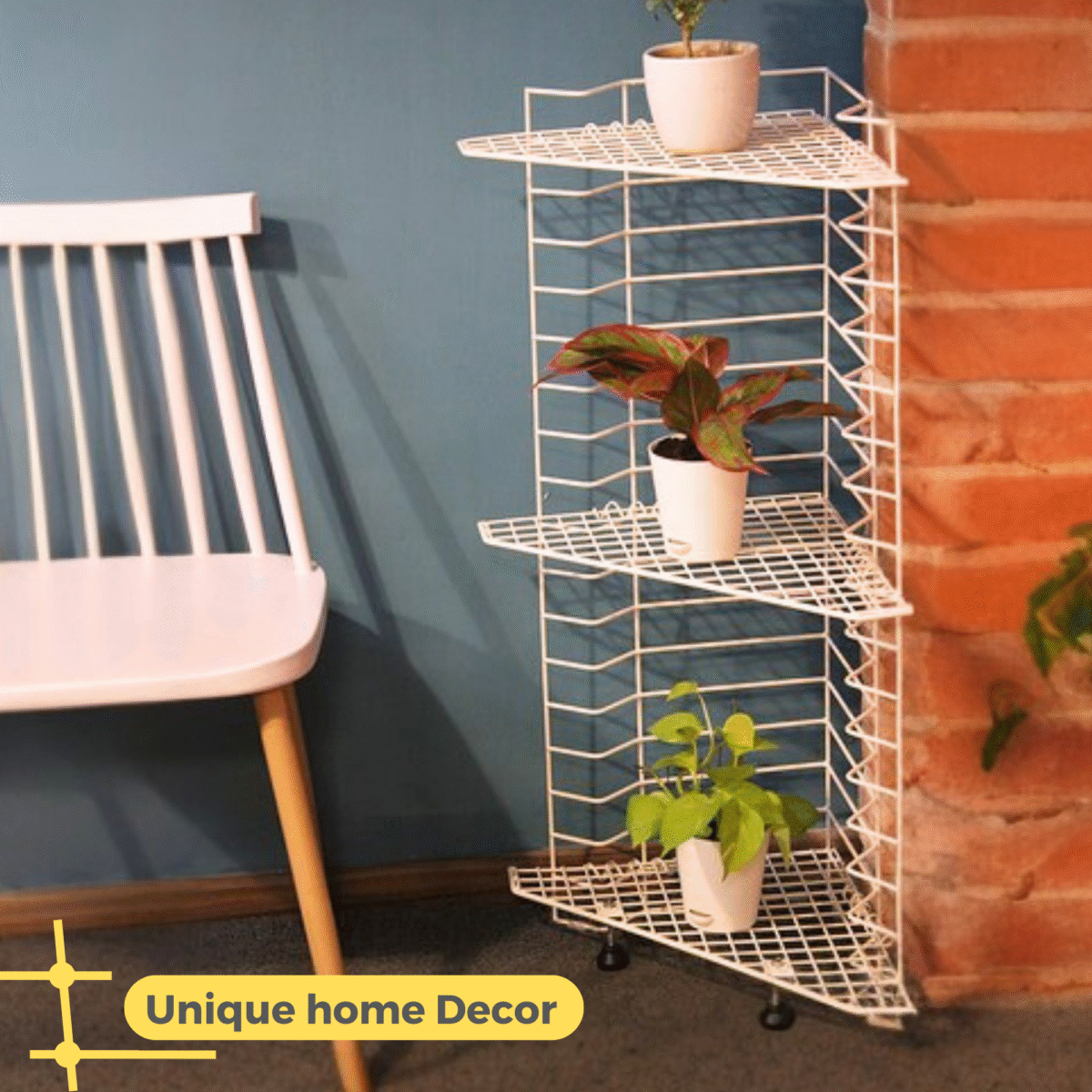 White Tektona 3 tier Corner stand - Image 2