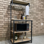 Industrial Kitchen Bakers Rack with Microwave Stand and Storage