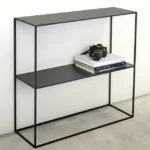KRAYOG Metal Console Table – “Chapa & Hierro” Dual-Shelf Entryway Table, Minimalist Design