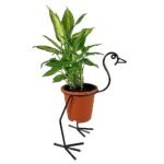 KRAYOG Metal Plant Stand Set of 3 – Decorative Duck Flower Pot Holders for Indoor & Outdoor Garden, Rust-Resistant Black Finish