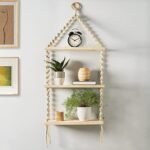 KRAYOG Floating Wall Shelves Set of 3 – Premium MDF Storage & Display Racks for Home, Office & Kitchen (Handmade 3-Tier, Beige)