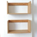 KRAYOG Solid Wood Wall Shelf “Huapi” – 40cm Floating Display Rack, Oak Finish