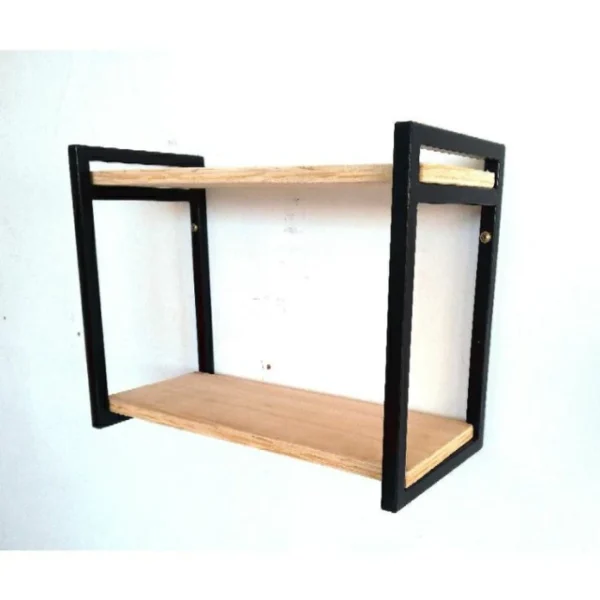 KRAYOG Multi-Level Kitchen Shelf – 2 & 3 Tier Iron Frame Rack with Pine Wood Shelves