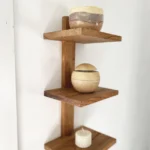 KRAYOG Wooden Shelf “Iruya” – 3-Tier Solid Pine Storage Rack, Handcrafted with Natural Finish