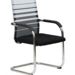 Office Executive Visitor Chair with Breathable Mesh Back (Grey & Black)