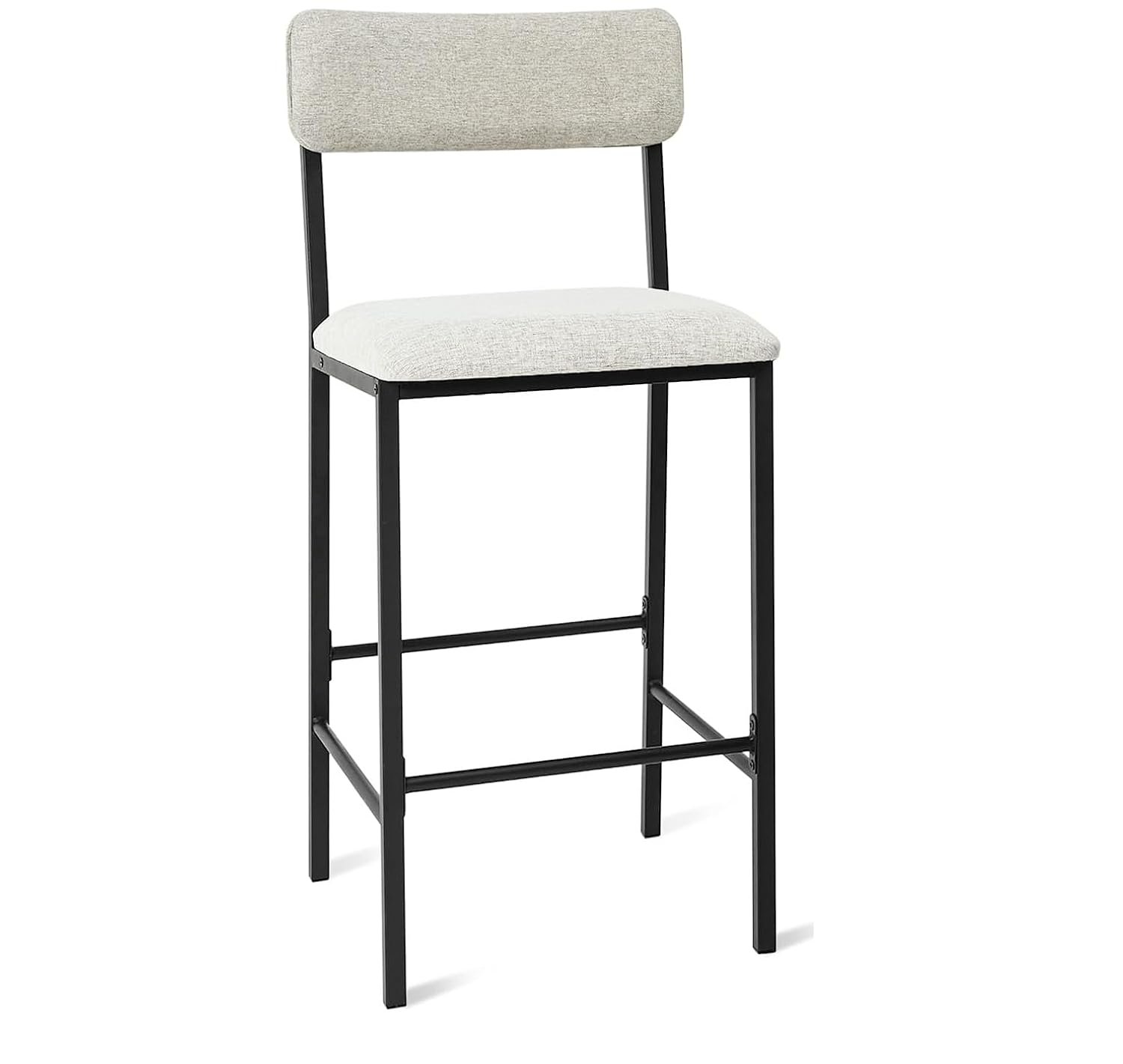 51QUlZkDnSL._SL1500_ Luxury Bar Stools: Opulent Velvet Barstools with Soft Cushion, Backrest, and Metal Footrests - Elegant Kitchen Island Chairs, Counter Height Seating in Grey - Image 1