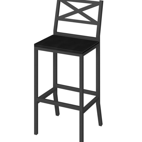 Bar Stools, Set of 1 Bar Chairs with Backrest and Footrest, 26" Tall Counter Krayog Bar Stools, Kitchen Breakfast Bar Chairs, Easy Assembly, for Dining Room, Black