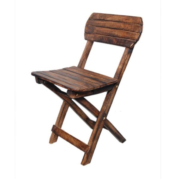 Krayog Art Wooden Folding Chair, 38 cm Size, Brown, for for Living Room,Garden Chair for Bedroom & Blacony- Study Chair
