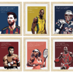 KRAYOG Sports Motivational Wall Frames Set of 6 | Inspirational Quotes Wall Art for Home, Gym & Office Décor | 10 x 13 Inch Framed Posters