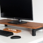 KRAYOG Wooden Computer Monitor Stand – Desktop Monitor Riser & Laptop Shelf for Desk (Style 11)