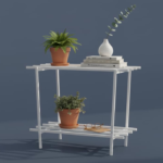 KRAYOG 2-Tier Metal Shelf Stand for Home, Kitchen, Bathroom & Balcony | Durable Powder-Coated Iron Storage Rack | Rust-Resistant Multipurpose Organizer (White, 120 × 24 × 78 cm) – Set of 2