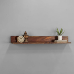 KRAYOG **35-Inch Floating Wall Shelf – Natural Walnut Wood Picture Ledge & Display Bookshelf for Living Room, Bedroom, Kitchen & Office Décor**