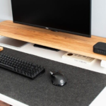 KRAYOG 100 cm Wooden Monitor Stand Riser with Storage Organizer & Wire Management Hole for Desk | Ergonomic Desktop Stand for Office, Home & Study Tables