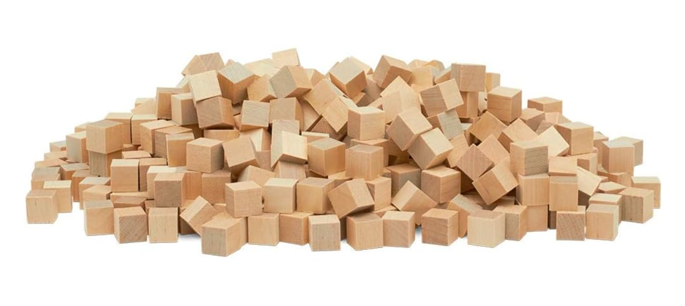 51SA7mxeyrL._SL1342_ KRAYOG Unfinished 1/2 Inch Wooden Block Cubes – 250 Solid Wood Square Blocks for DIY Crafts, Art Projects & Creative Use - Image 1